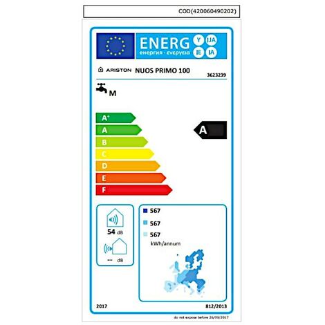Ariston Wandspeicher NUOS PRIMO 100L mit Wärmepumpe, EE-Klasse A, 3623239
