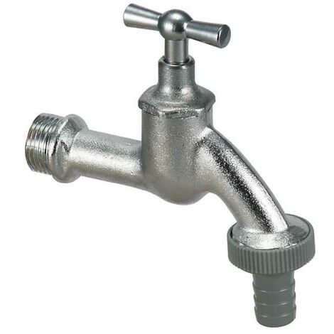 Auslaufventil 1/2" mit Knebelgriff, Garten Keller Außen Wasserhahn, matt