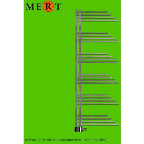 MERT Design Badheizkörper "BELLUNA" 60 x170 cm, chrom, Mittelanschluss, asymmetrische Form