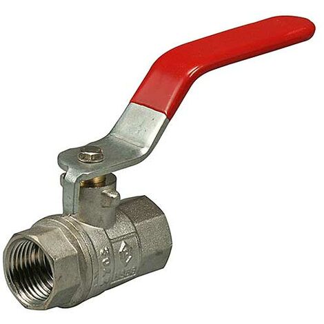 Kugelhahn für Wasser, mit rotem Griff, schweres Modell 1 1/4