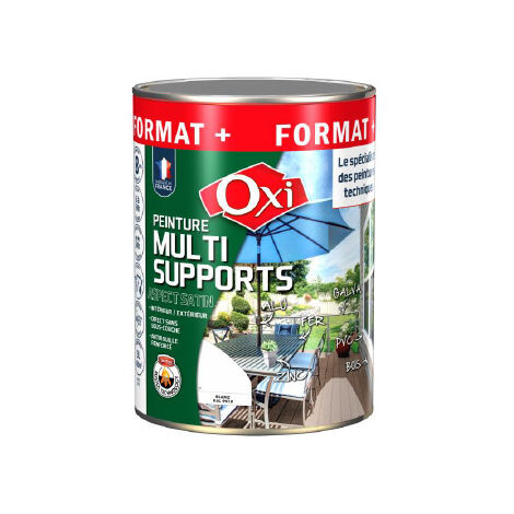 Peinture extérieure multi-supports satin 3 litres – Gris anthracite RAL 7016 – Formule microporeuse pour bois – Anticorrosion pour fer – OXI