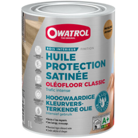 Owatrol – Huile satinée pour bois d'intérieur 1 litre – Protection renforcée contre l'eau – Résistance à l'abrasion – Application facile avec rouleau
