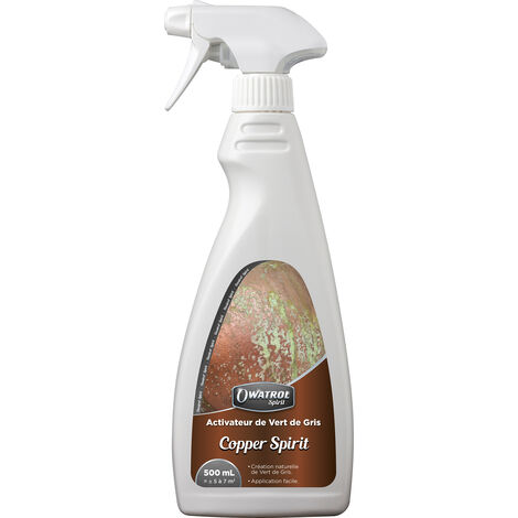 Activateur vert de gris Owatrol Copper Spirit 500 ml – Pour cuivre brut – Application facile au pulvérisateur – Effet décoratif naturel – OXI