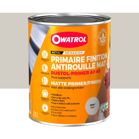 Owatrol-RUSTOL® PRIMER AP 60-Primaire et finition mat antirouille-Gris (ow16) 2.5 litres (1/2)