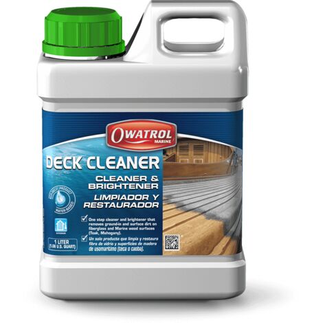 Owatrol – Dégriseur tous bois 1 litre – Élimine taches et rouille – Pour bois dur, teck et liège – Nettoyage rapide en 15 minutes