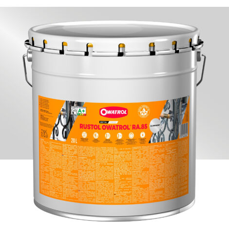 Peinture de finition aluminium métaux, pvc, bois Owatrol RUSTOL-ALU RA.85 Aluminium 20 litres (1/4)