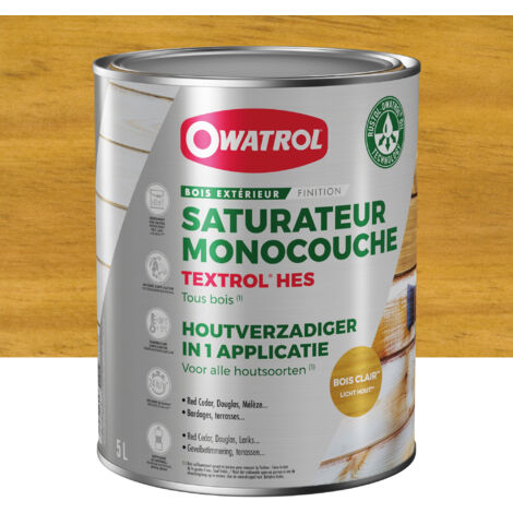 Owatrol – Saturateur monocouche haut extrait sec pour bois clair 5 litres – Fini satiné-mat – Protection anti-UV – Application extérieure