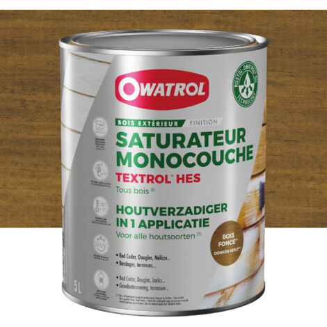 Owatrol – Saturateur monocouche TEXTROL® HES pour bois tendre – 5 litres – Protection anti-UV – Satiné-mat – Application extérieure (1/2)