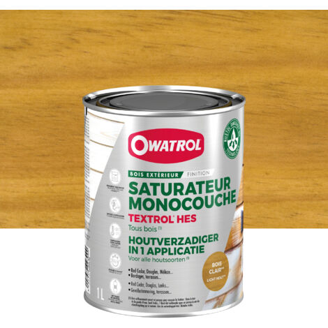 Owatrol – Saturateur monocouche haut extrait sec pour bois tendre – Aspect satin-mat – 1 litre – Protection anti-UV renforcée – Non filmogène