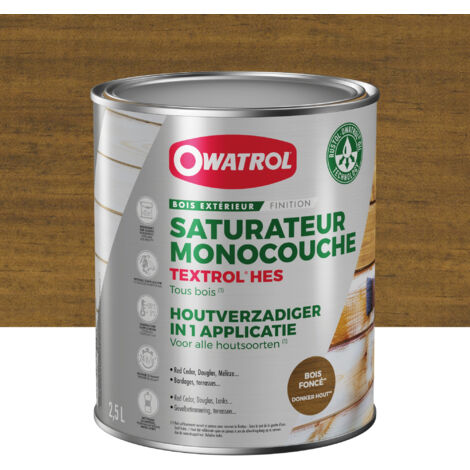 Owatrol – Saturateur monocouche TEXTROL® HES pour bois tendre – 2.5 litres – Protection anti-UV – Satiné-mat – Application extérieure (1/2)