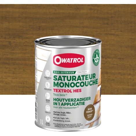 Owatrol – Saturateur monocouche TEXTROL® HES pour bois tendre – 1 litre – Fini satiné-mat – Barrière anti-UV renforcée – Non filmogène