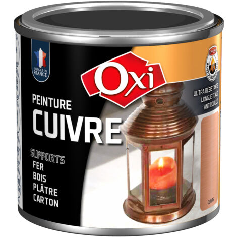Peinture effets cuivre 125 ml – Pour fer, bois, plâtre, carton, plastique, cuir – Fort pouvoir couvrant, longue tenue, teintes miscibles – OXI