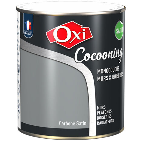 Peinture Oxi Murs Et Boiseries Cocooning Satin Carbone 2,5l - Oxi