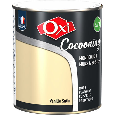 Peinture d'intérieur monocouche pour murs & boiseries OXI COCOONING MURS & BOISERIES SATIN Vanille 2.5 litres