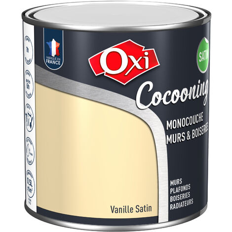 Peinture d'intérieur monocouche pour murs & boiseries OXI COCOONING MURS & BOISERIES SATIN Vanille 0.5 litre