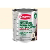 Peinture pour bois extérieur opaque - Finition Mate Owatrol BOIS COLOR Lin RAL 9001 1 litre