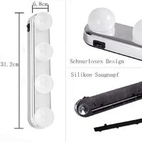 Miroir cosmétique portable, Lumière de Miroir, 4 Ampoules Hollywood Kit de Lumière LED pour Miroir Cosmétique