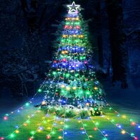 Câble Vert Balcon 20M Guirlandes Lumineuses de Noël 200 LED Lumières de Sapin de Noël Guirlandes Lumineuses Couleur Lumières de Noël Extérieures/intérieures idéales pour Sapin de Noël 
