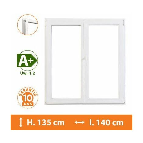 Fenêtre 2 Vantaux Blanc - H.135 x l.140 cm - Blanc