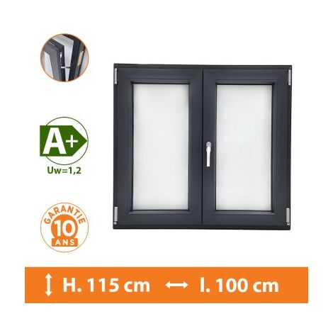 Fenêtre 2 Vantaux Gris - H.115 x l.100 cm (1/5)