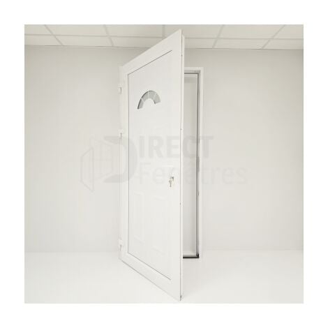Porte d'entrée PVC Blanc - Tirant Droit - Hercule