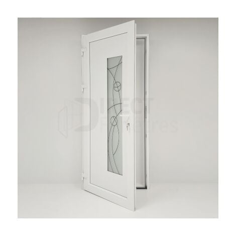 Porte d'entrée PVC Blanc - Tirant Droit - Andromède