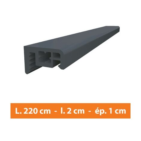 Direct Fenêtres – Couvre-joint PVC gris 220 cm – Largeur 20 mm – Épaisseur 10 mm – Matière PVC traité anti UV – Finition esthétique pour fenêtres et portes (1/2)