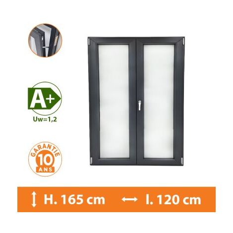 Fenêtre 2 Vantaux Gris - H.165 x l.120 cm (1/5)