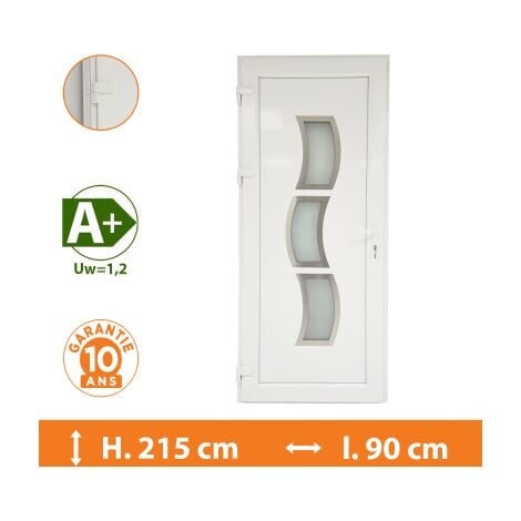 Porte d'entrée PVC Blanc - Tirant Gauche - Phoenix