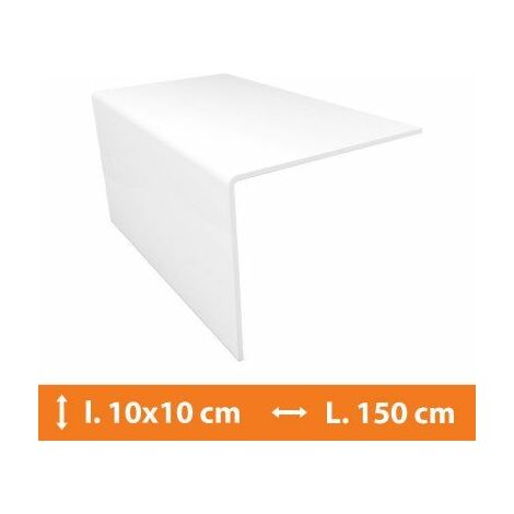 Cornière PVC Blanc - 10 x 10 cm - L.150 cm - Blanc