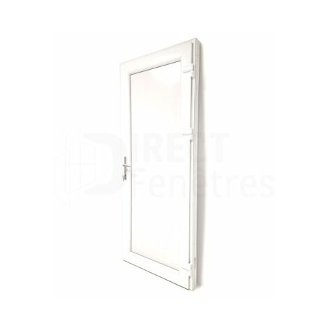 Porte de service pleine - Blanc - Tirant Droit - H.215 x l.80 cm