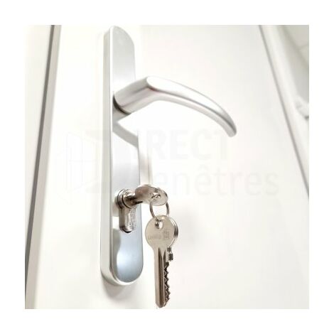 Porte de service pleine - Blanc - Tirant Droit - H.215 x l.80 cm