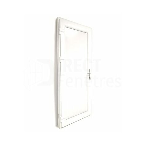 Porte de service pleine - Blanc - Tirant Gauche - H.215 x l.80 cm