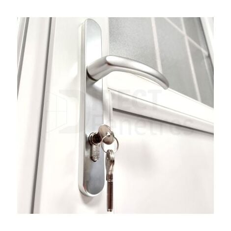 Porte de service 1/2 vitrée croisillons - Blanc - vitrage clair - H.195 x l.80 cm
