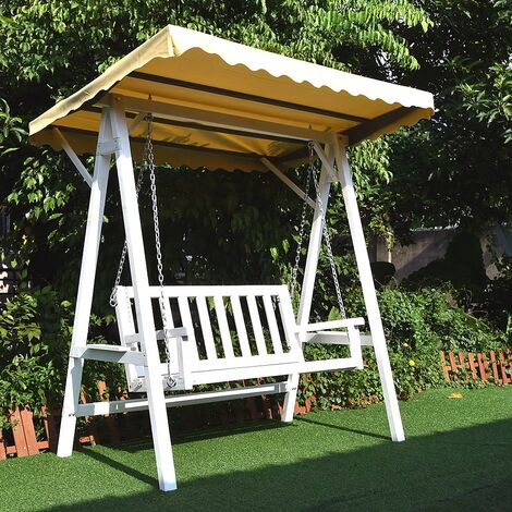 Melko Hollywood Swing White Garden Swing Swing Wood Hanging Swing Panca a dondolo