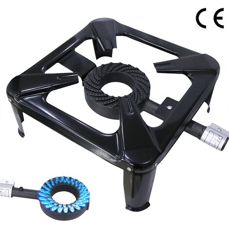 Paluplus Fornello A Gas In Ghisa E Acciaio Con 4 Piedi, Misura 40x40x19 Cm, Bruciatore Da 170 Mm, Regolatore Di Fiamma, Fornellino Per Campeggio - Foto 3