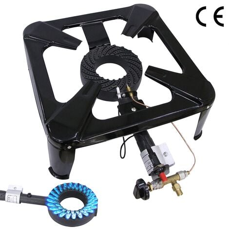 Paluplus Fornello A Gas In Ghisa E Acciaio Con 4 Piedi, Misura 40x40x19 Cm, Bruciatore Da 170 Mm, Regolatore Di Fiamma, Fornellino Per Campeggio - Foto 9