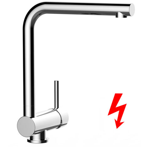 NIEDERDRUCK Unterfenster Wasserhahn Vorfenster Umklappbar 6 CM Verchromt Küchenarmatur mit 360° schwenkbarem L Auslauf