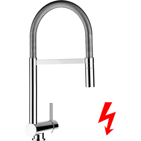 NIEDERDRUCK Unterfenster Wasserhahn Vorfenster Umklappbar 6 CM Verchromt Küchenarmatur mit 360° schwenkbarem Auslauf und abnehmbare 2 strahl Handbrause (1/5)