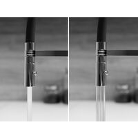 3 Wege Wasserhahn Kueche Spueltischarmatur chrom schwarz matt Kuechenarmatur mit Schwarz 360 schwenkbarem Auslauf und abnehmbare 2 strahl Handbrause - BOD Design