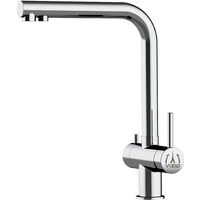 3 Wege Wasserhahn Edelstahl Massiv Kuechenarmatur mit L 360 schwenkbarem Auslauf - Edelstahl Hochglanz