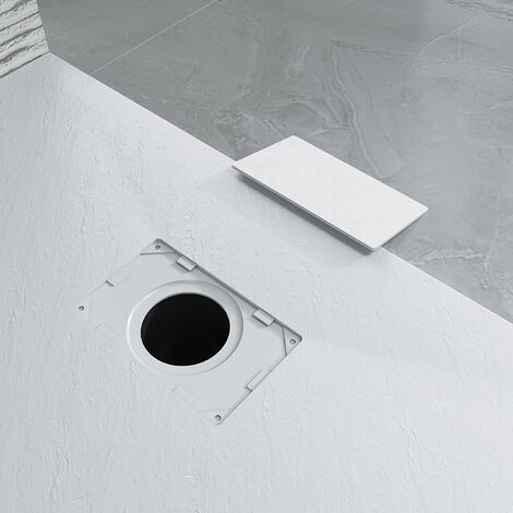 AQUABATOS SMC Duschwannen für badezimmer antirutsch, schieferoptik  duschtasse quadrat, modern-design brausewanne weiße extra-flach 80x80cm