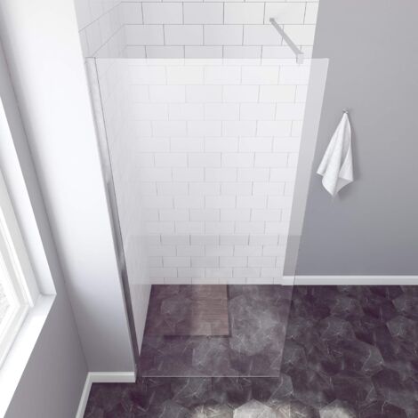AQUABATOS® 80x200cm Walk in Dusche 10mm Helles Silber Duschwand Glas Duschabtrennung Duschtrennwand Glastrennwand Glaswand mit Nano Beschichtung