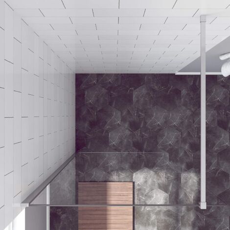 AQUABATOS® 80x200cm Walk in Dusche 10mm Helles Silber Duschwand Glas Duschabtrennung Duschtrennwand Glastrennwand Glaswand mit Nano Beschichtung