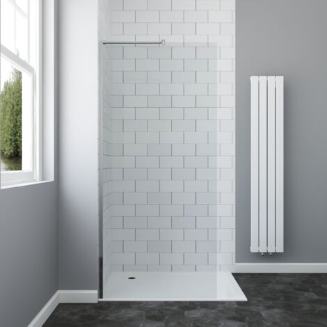 Walk in Duschwand 6 mm ESG Duschabtrennung Duschtrennwand Glaswand Walk-in Dusche 79 x 190 cm mit Stabilisator Duschkabine (1/5)