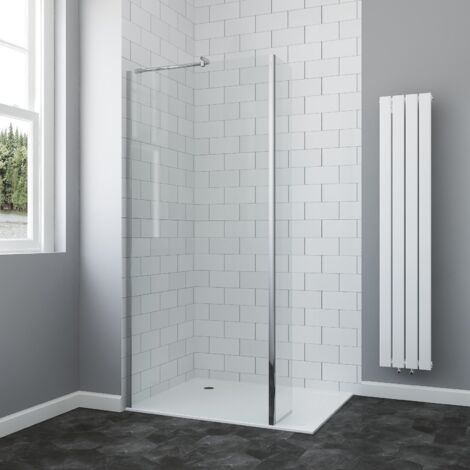 Duschabtrennung 80 x 190 cm Walk In Dusche Duschkabine Duschwand 6mm Einscheibensicherheitsglas Bad Glaswand Duschtrennwand mit Spritzschutzglas