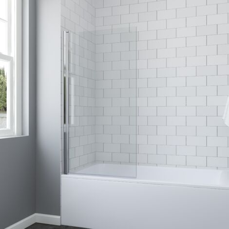 Duschwand für Badewanne 77x144 cm Nano Badewannenfaltwand klares Glas Duschisolierglas