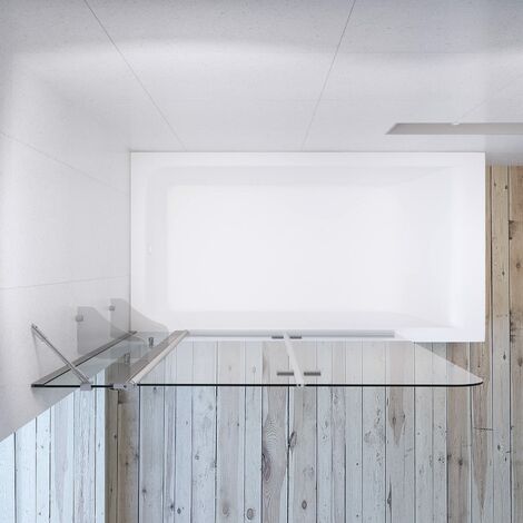 AQUABATOS Badewannenabtrennung Badewannenfaltwand 5 mm ESG glas mit Nano Beschichtung Duschtrennwand für Badewanne 6. 130 x 140 cm  Silberne
