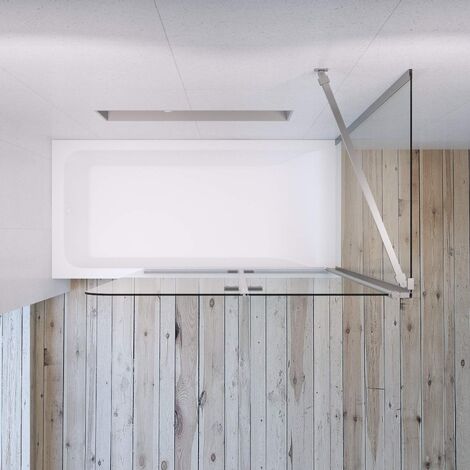 Badewannenfaltwand für Badewanne Eck Duschtrennwand Badewannenaufsatz 5 mm ESG glas mit Nanobeschichtung  1.100 x 70 x 140 cm silberne mit Seitenwand