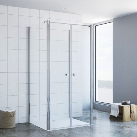 Duschkabine Eckeinstieg U Kabine 180° Pendeltür Dusche Eckdusche U Form Freistehend Schwingtür Sicherheitsglas ESG 6 mm klar Nanobeschichtung 10. Pendeltür x Seitenwand: 120x80 cm Höhe: 197 cm